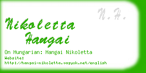 nikoletta hangai business card